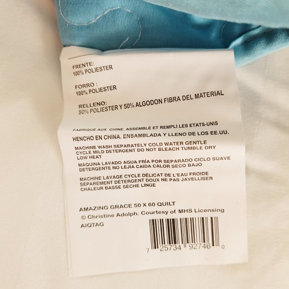 Christine Adolph New Amazing Grace Quilted Throw Blanket 50"X60" Butterflies - Picture 10 of 13